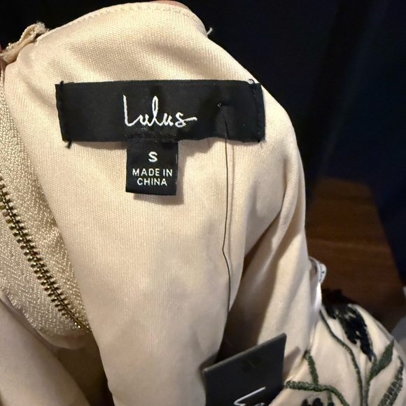 Lulus, small, Show Stopper‎ Cream Embroidered Sequin Bodycon Mini Dress - Picture 9 of 9